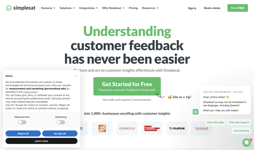 Customer Feedback by Simplesat
